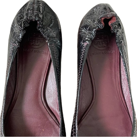Tory Burch Reva flats maroon patent leather flat 9 - Picture 3 of 8